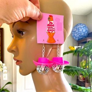 Silver Disco Ball Cowgirl Earrings